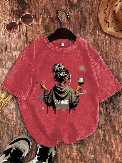 Damen Oversize T-Shirt Dramatic Print Streetstyle – Lässiges Statement-Shirt mit Grafik