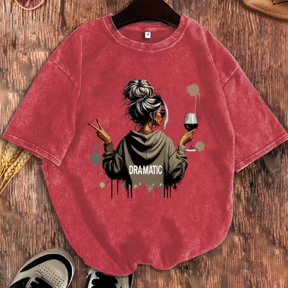 Damen Oversize T-Shirt Dramatic Print Streetstyle – Lässiges Statement-Shirt mit Grafik