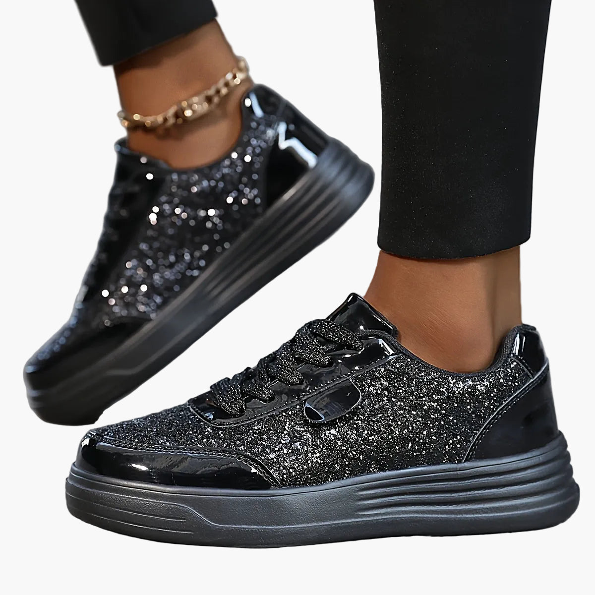 Women's Glitter Sneakers for Everyday & Party – Fashionable Casual Shoes in a Trendy Look