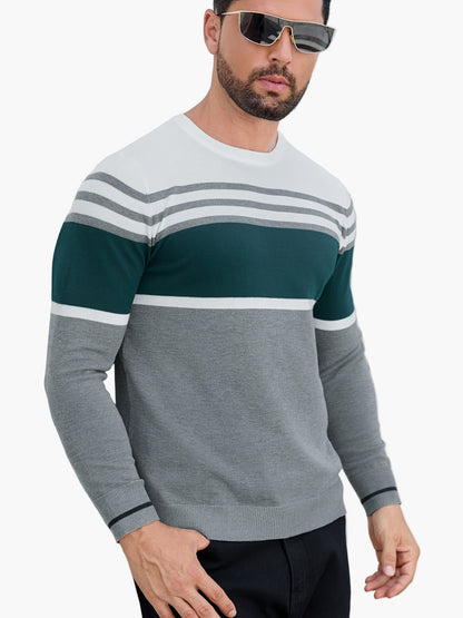 Herren Pullover mit Streifenmuster – Moderner Freizeitpullover für Alltag und Büro