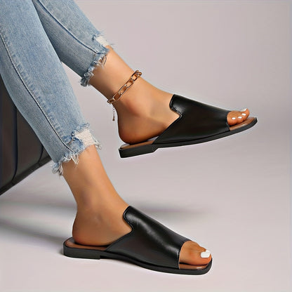 Women's Slip-On Sandals with Square Toe – Modern Style for Everyday and Leisure