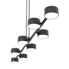 Hanglamp gepoedercoat staal modern Megara zwart 100 x 19 x 140 cm, 8 lichtpunten voor eettafel