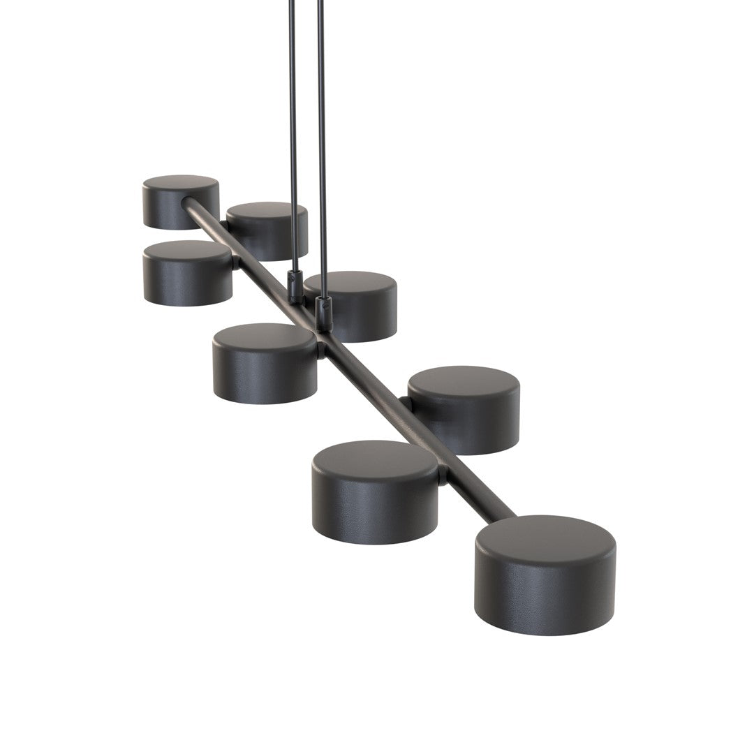Hanglamp gepoedercoat staal modern Megara zwart 100 x 19 x 140 cm, 8 lichtpunten voor eettafel