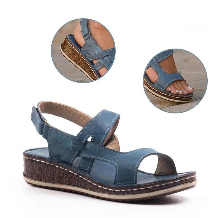 Women's Comfort Wedge Sandals for Everyday and Leisure – Fashionable Summer Shoes with Velcro Closure