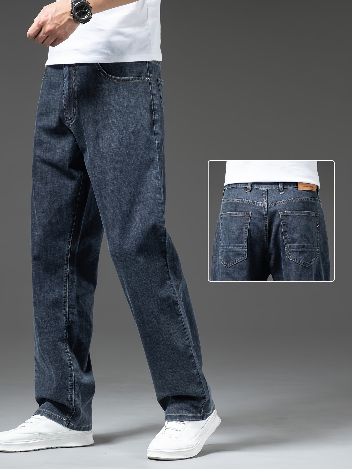Men's Jeans Wide Leg Casual Style for Leisure and Everyday Wear