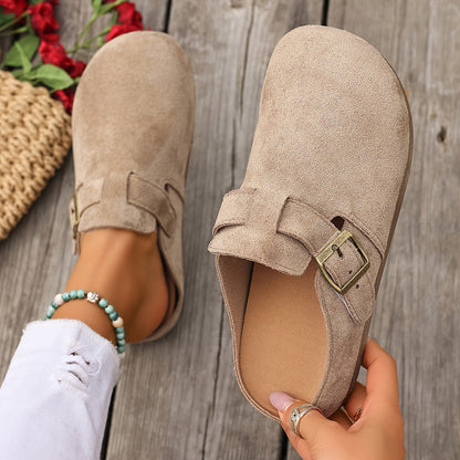 Damen Clogs Mules mit Schnalle – Bequeme Alltagsschuhe im klassischen Stil