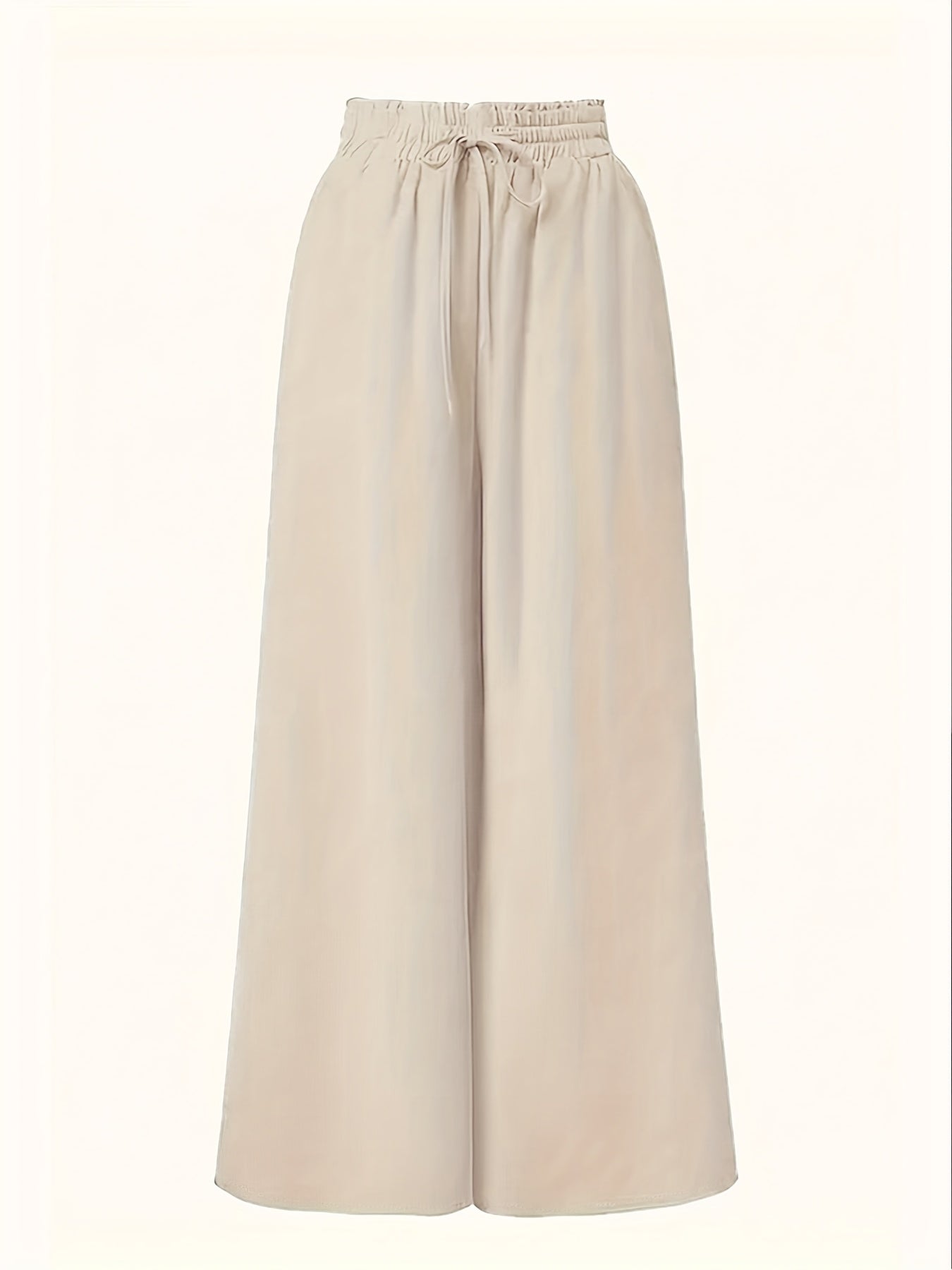 Women's Palazzo Pants with Wide Legs and Paperbag Waist – Elegant High-Waist Style for Casual and Formal Occasions