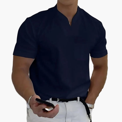 Men's Contemporary Polo Shirt – Stylish Short-Sleeved Shirt for Leisure & Office