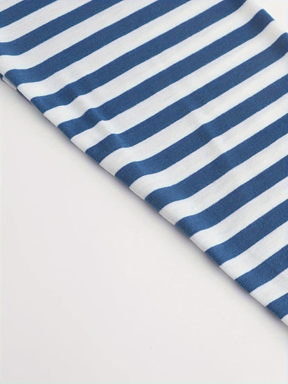 Striped long-sleeve crew-neck shirt for women and men