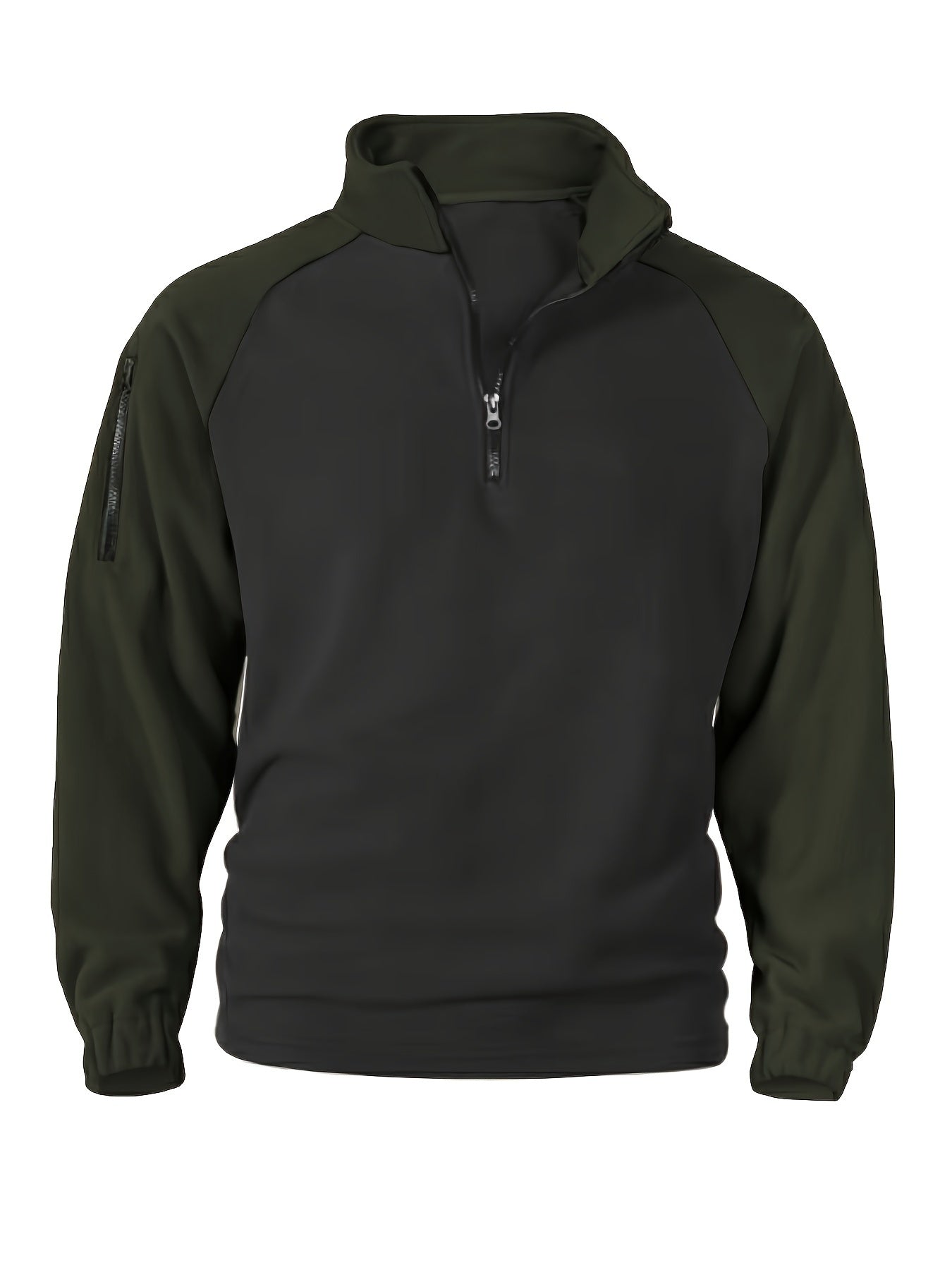 Men's half-zip pullover with fleece look and raglan sleeves