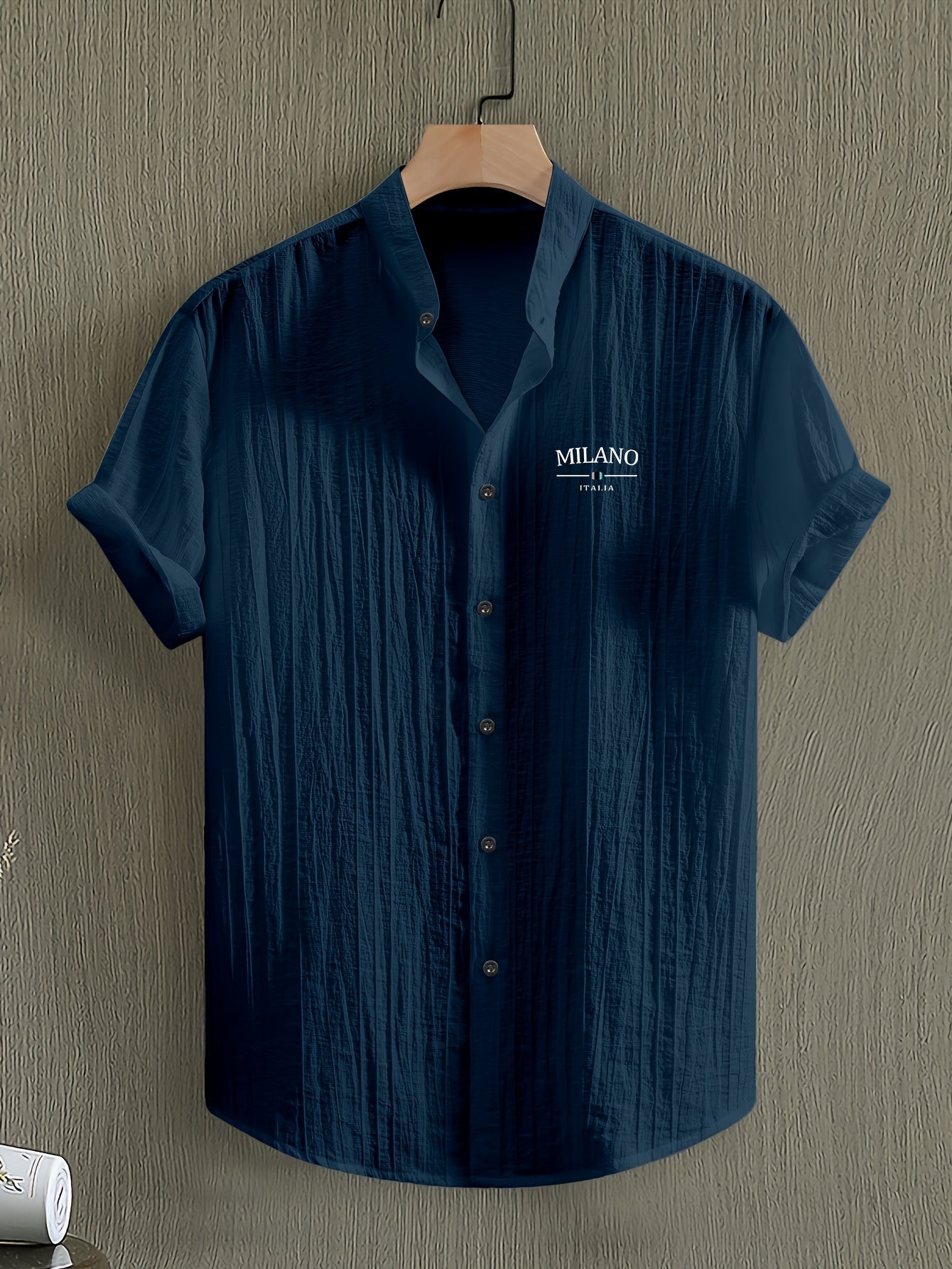 Men's Stand Collar Summer Casual Shirt with Button Placket – Urban Milano Design