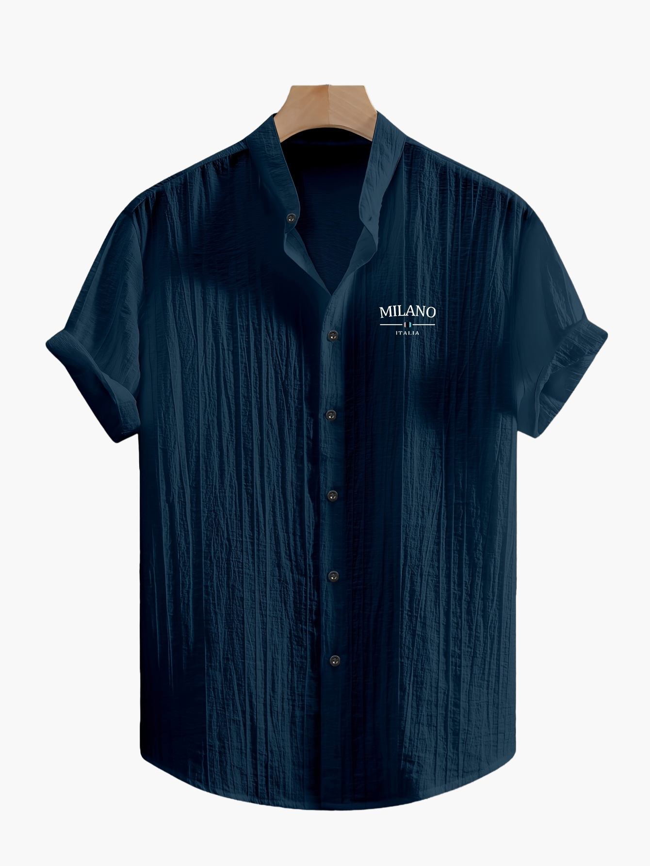 Men's Stand Collar Summer Casual Shirt with Button Placket – Urban Milano Design
