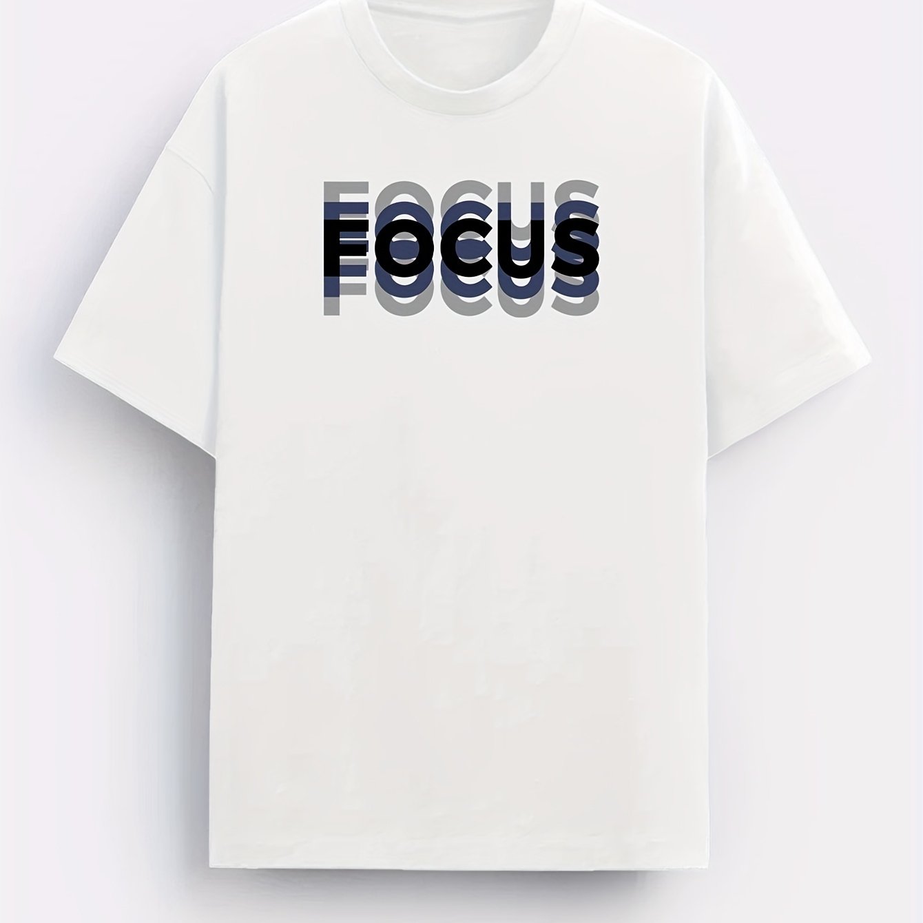 Men's T-Shirt with Trendy FOCUS Print – Urban Motivational Shirt for Leisure & Fitness