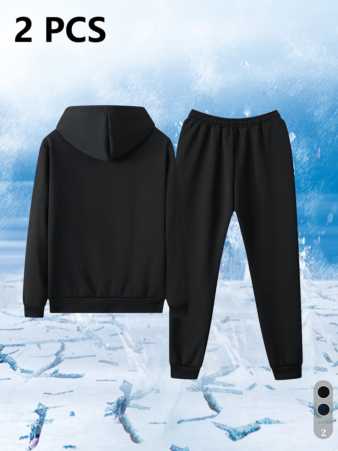 Unisex tracksuit set with lined hooded jacket and jogging pants