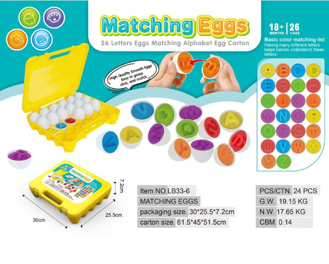 Educational Toy Egg Set for Children – Educational Sorting & Stacking Game from 3 Years, Boys & Girls