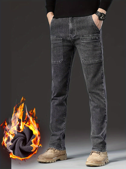 Herren Thermojeans mit Fleecelining und aufgesetzten Taschen