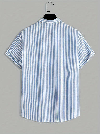 Men's Short-Sleeve Shirt with Stripes – Casual Summer Style for Everyday and Leisure