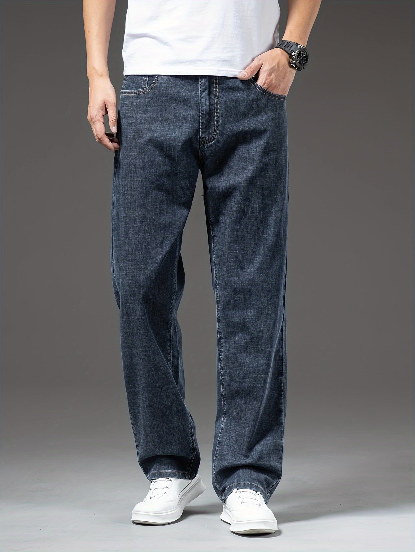 Men's Jeans Wide Leg Casual Style for Leisure and Everyday Wear