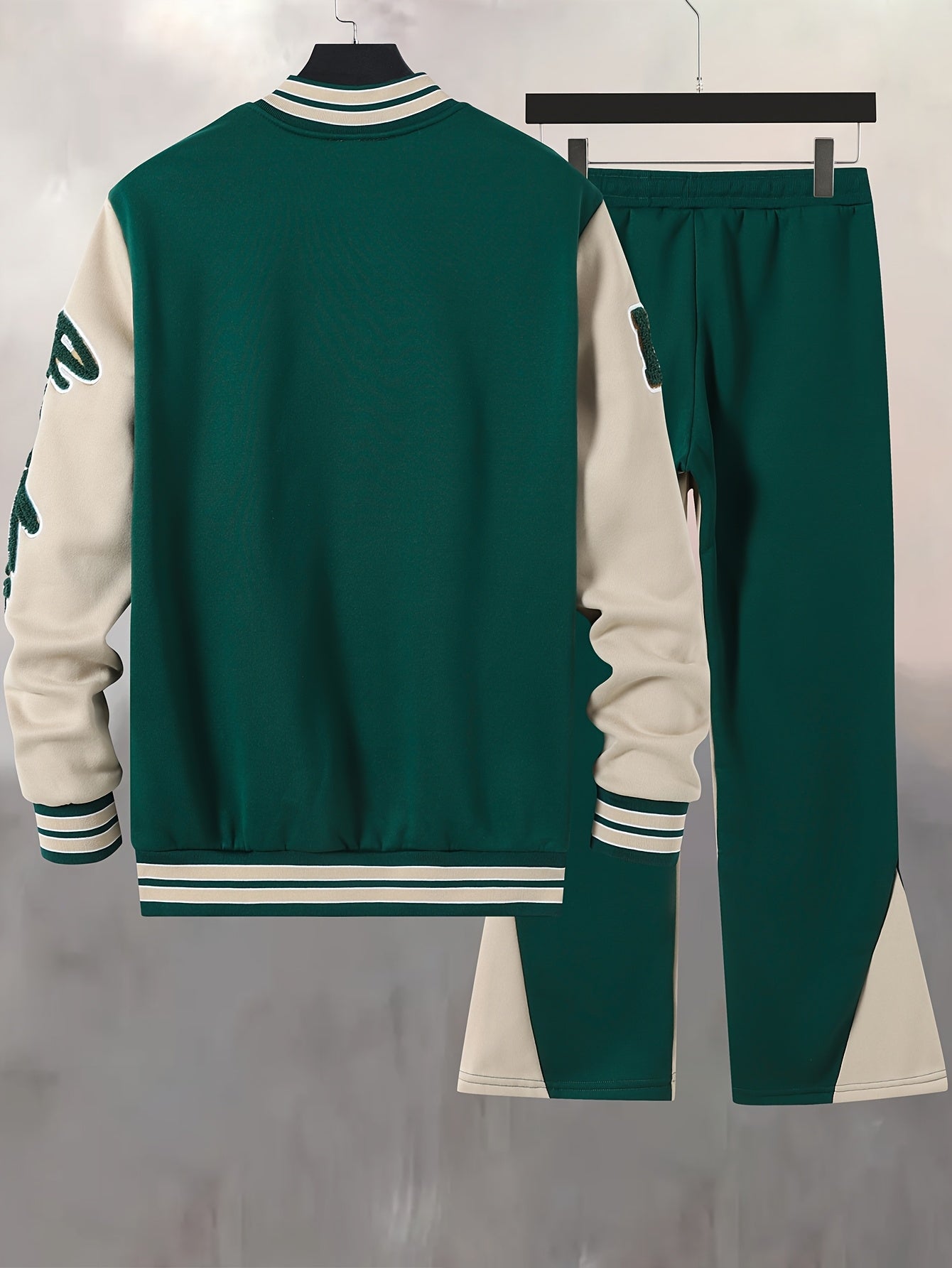 Men's Training Suit College Style Jacket & Jogging Pants Set Sports Leisure