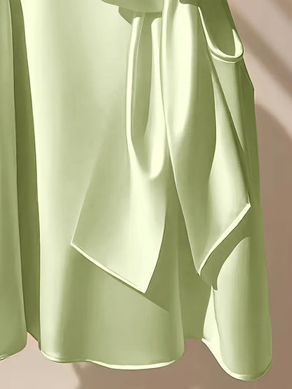 Women's Elegant Sleeveless Blouse with Bow and Stand Collar – Perfect for Going Out or Office