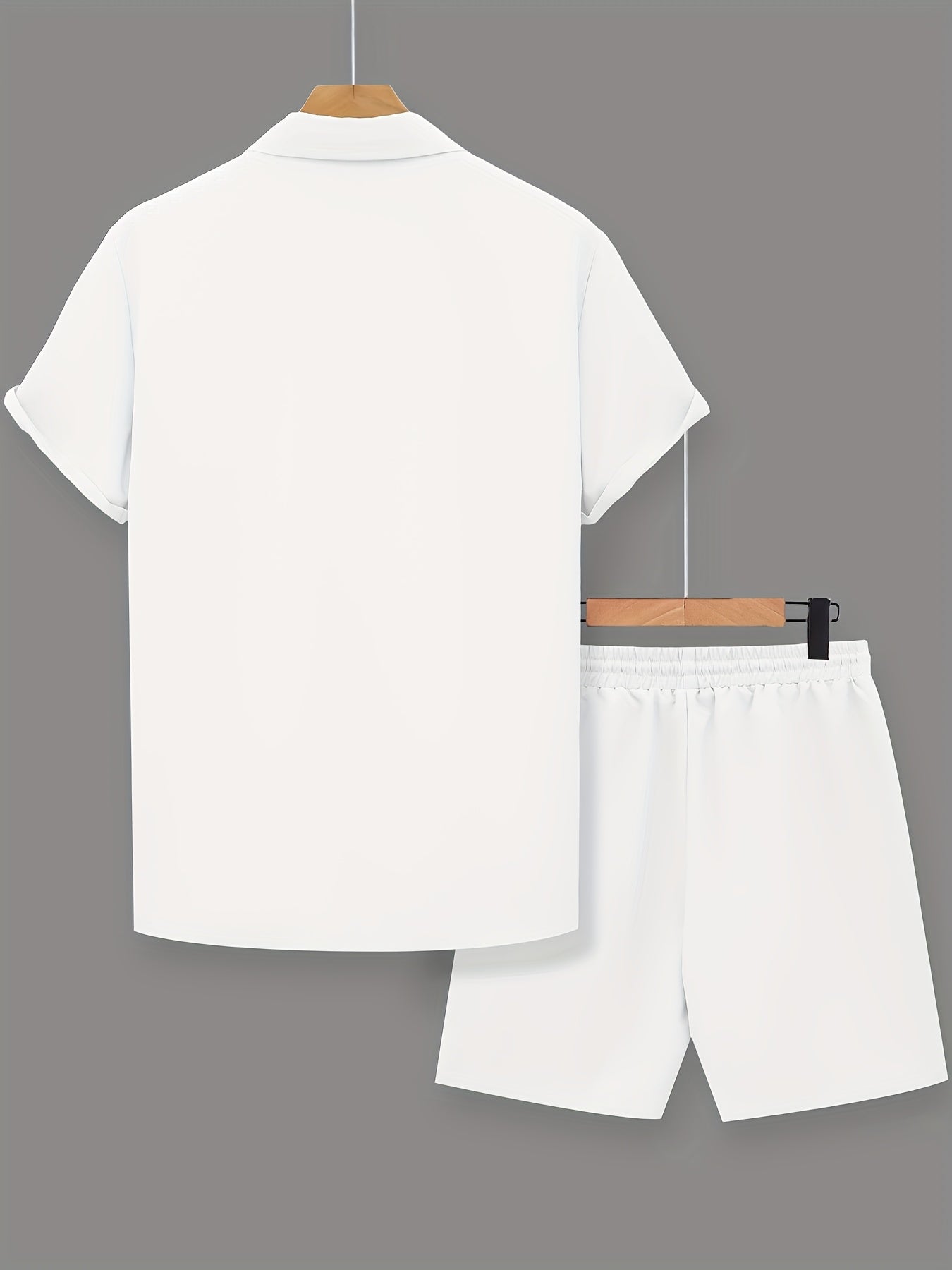 Herren Freizeit Zweiteiler Set mit Motivationsspruch – Kurzarm Hemd und Shorts, Modernes Sommer Outfit