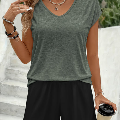 Women's Casual Set Short-Sleeve T-Shirt and Shorts for Summer – Comfortable Loungewear Style
