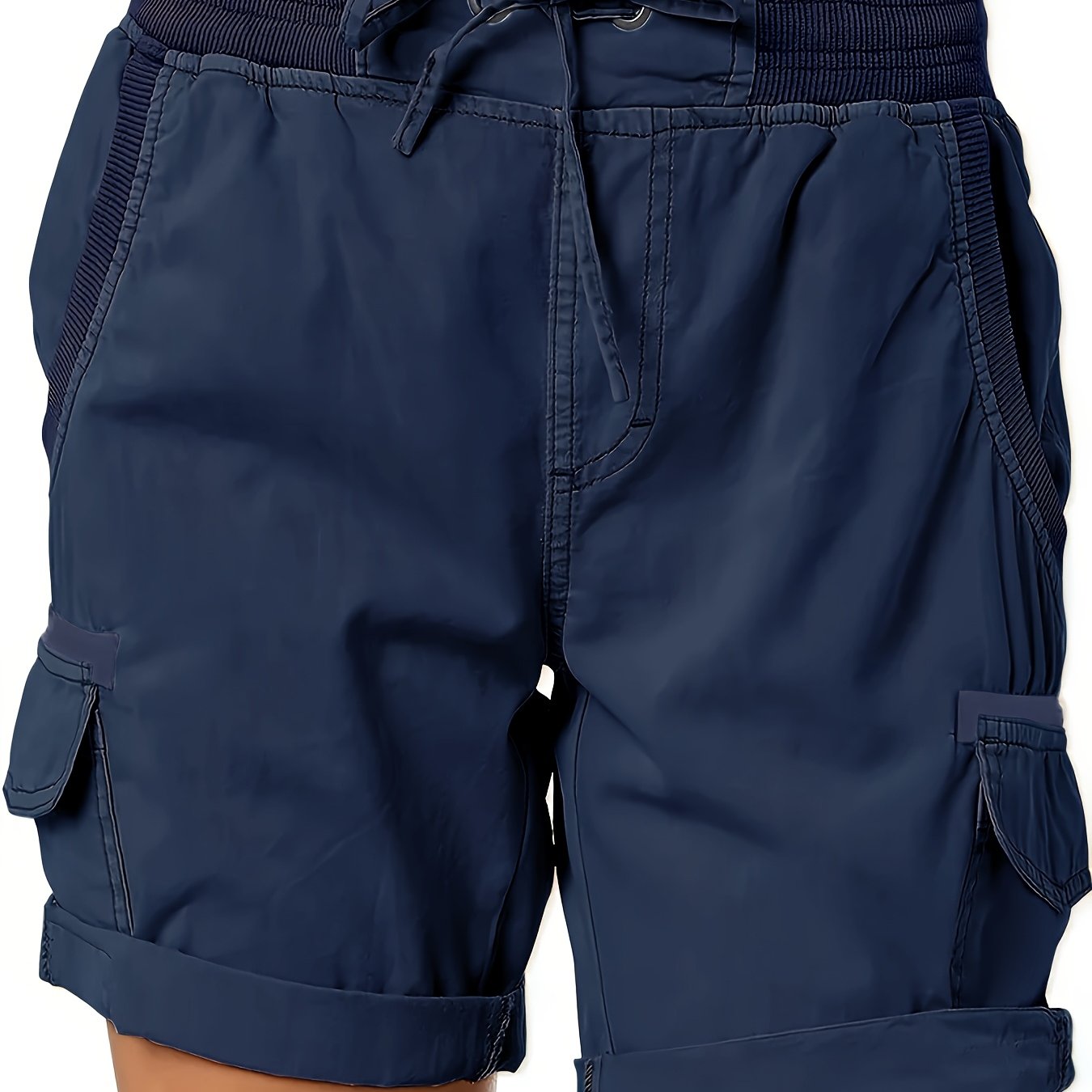 Women's Casual Shorts with Drawstring and Cargo Pockets – Comfortable Summer Bermuda Shorts