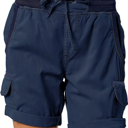 Women's Casual Shorts with Drawstring and Cargo Pockets – Comfortable Summer Bermuda Shorts