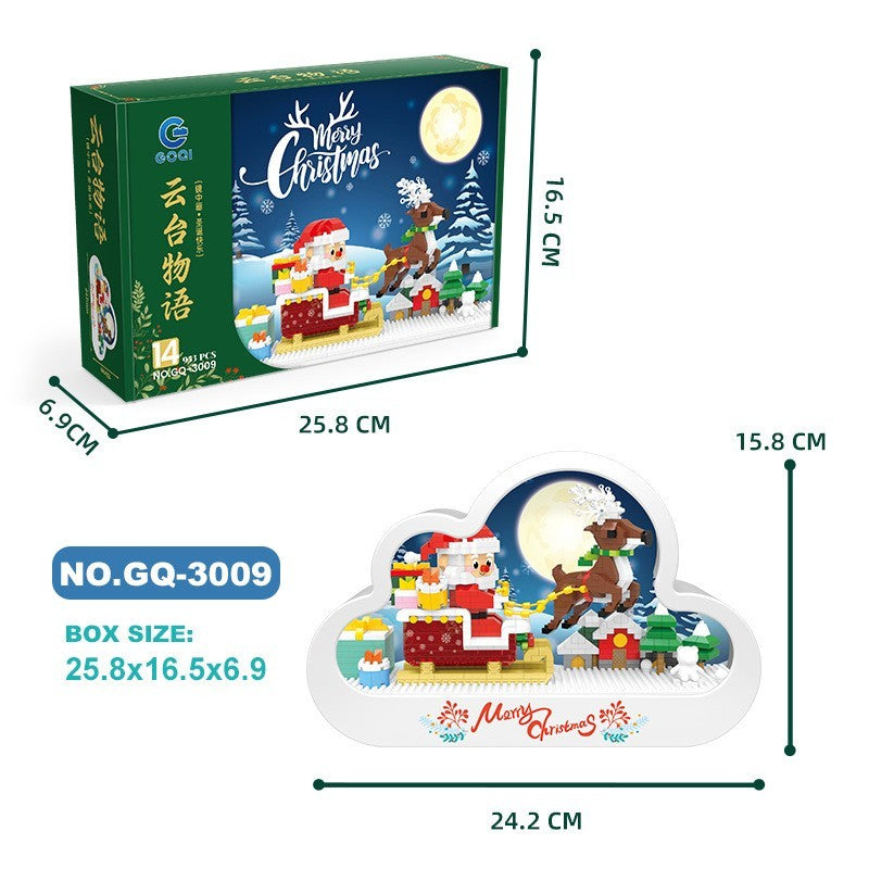 Children's Christmas Decoration Kit with LED Light – Magical Building Blocks Toy with Mirror for Festive Decoration