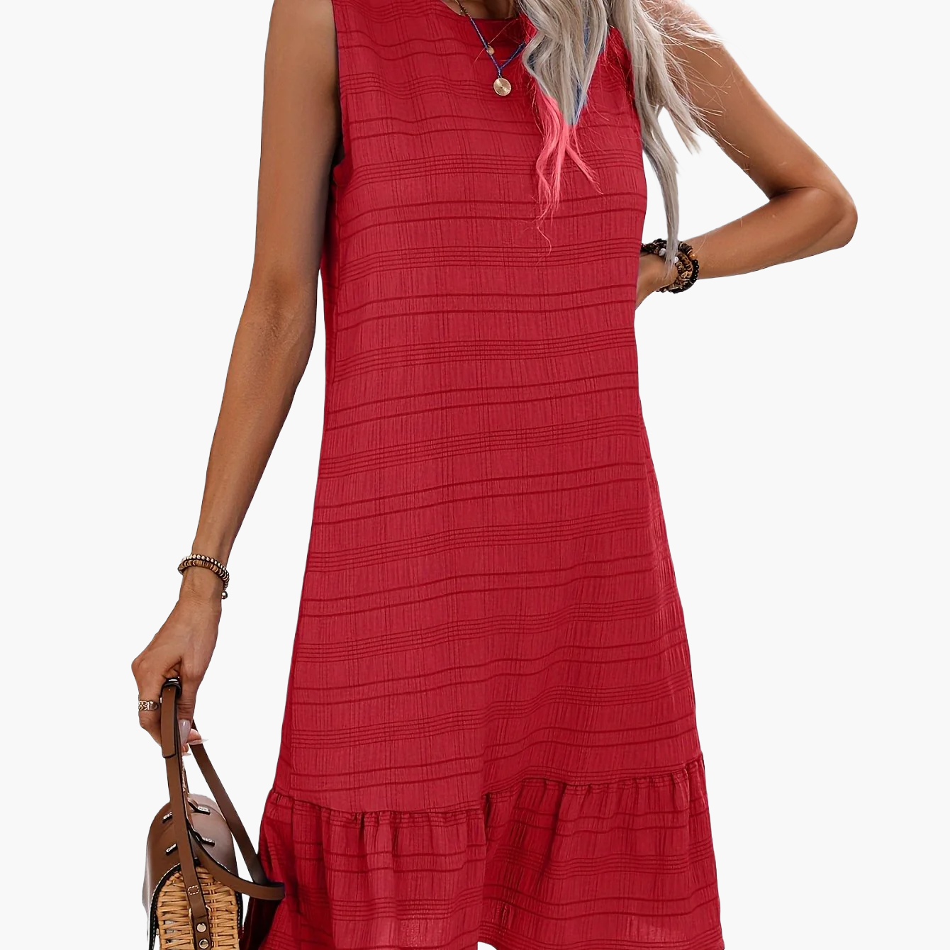 Damen Sommerkleid A-Linie mit Volant – Stilvolles Freizeitkleid für Urlaub und Alltag