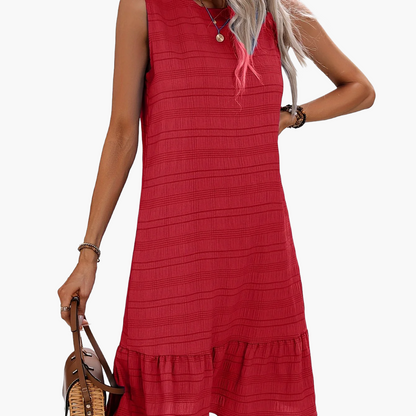 Damen Sommerkleid A-Linie mit Volant – Stilvolles Freizeitkleid für Urlaub und Alltag