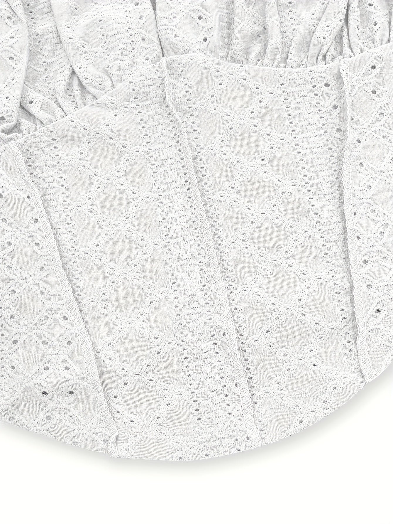 Women's Bustier Top with Broderie Anglaise and Lacing – Fashionable Summer Corset for Casual Wear and Parties
