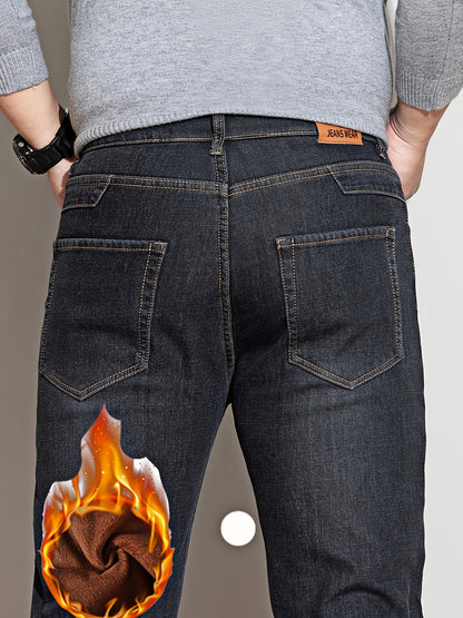 Men's jeans with soft lining, Dark Gray