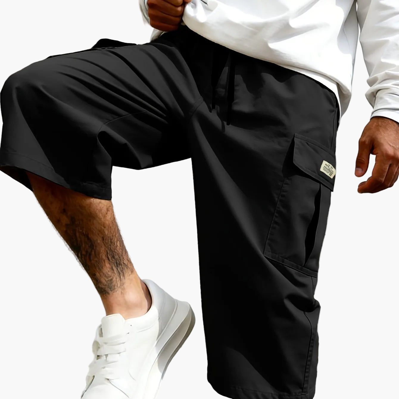 Herren Cargo Shorts Freizeit Knie-Länge mit Taschen – Lässige Streetwear für Alltag und Sport