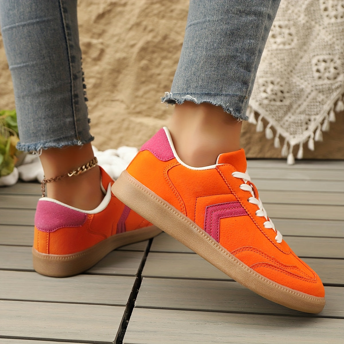 Damen Retro Sneaker Low-Top Freizeitmode – Bequeme Alltagsschuhe