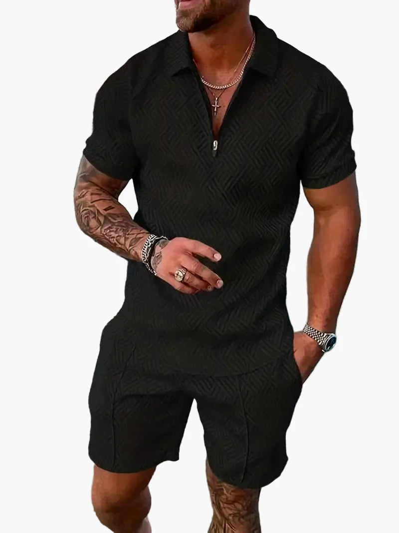 Men's Polo Shirt and Shorts Set – Modern Casual Style for Summer, Vacation & Everyday Wear