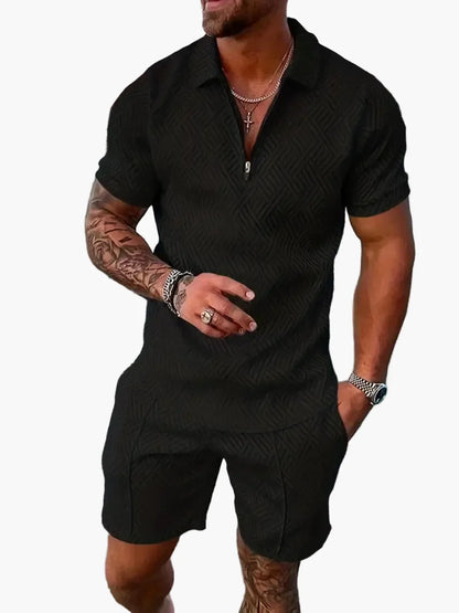 Men's Polo Shirt and Shorts Set – Modern Casual Style for Summer, Vacation & Everyday Wear