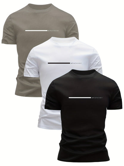 Men's T-shirt with minimalist "whatever" print, casual style, modern design, for everyday wear and leisure