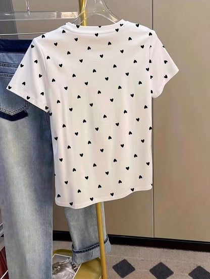 Women's Polka Dot T-Shirt in Elegant Style – Perfect for Everyday and Leisure