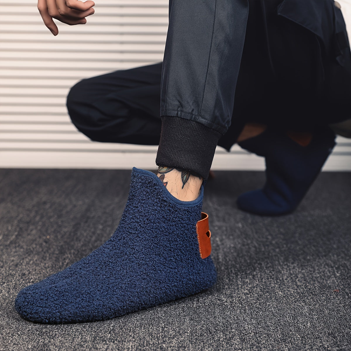 Unisex Teddy Fleece Slipper Ankle Boots, Soft, Warm Faux-Fur Look