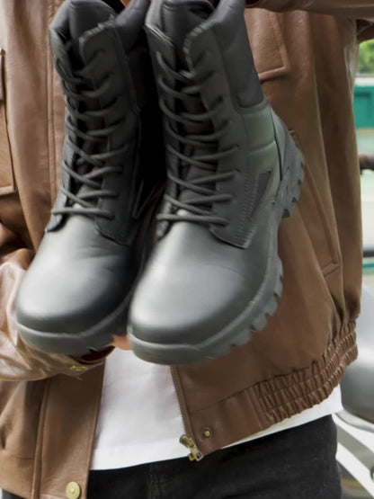 Men's lace-up boots with a high shaft and durable sole