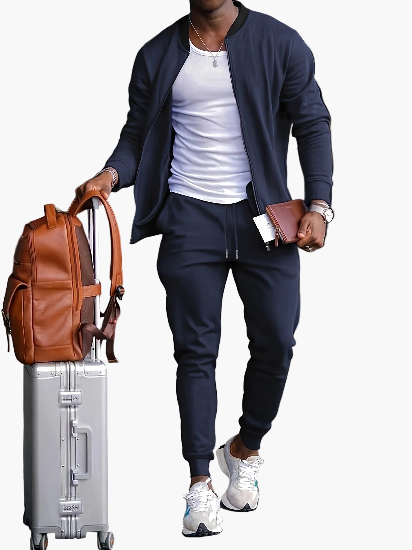 Men's Exercise Suit Set – Contemporary Sports and Leisure Outfit for Travel & Everyday Use