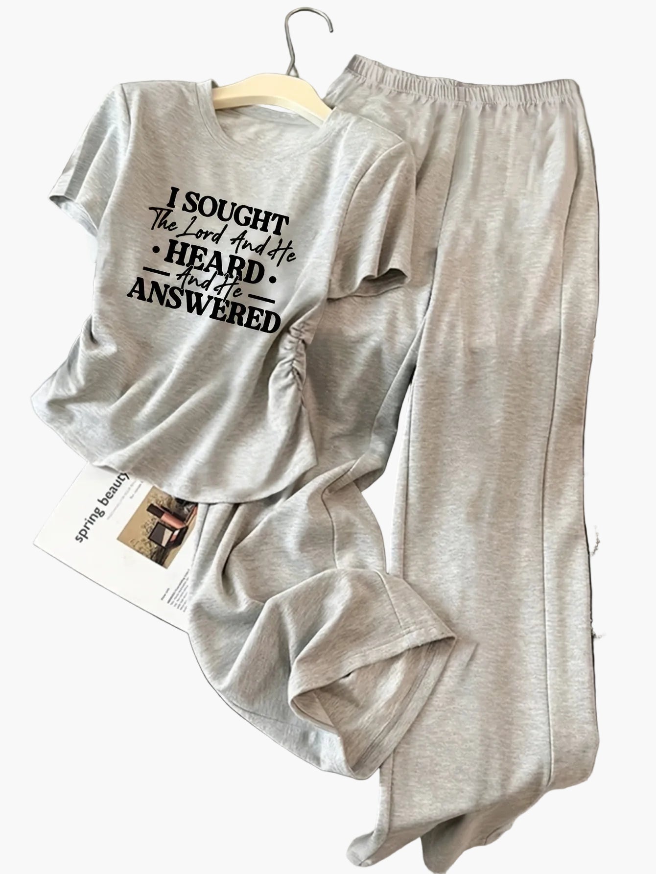 Damen Zweiteiliges Set mit Schleifen-Detail – Freizeit Lounge Outfit