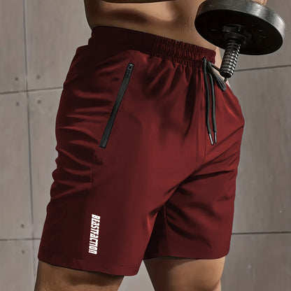 Men's Sports and Fitness Shorts with Zipper Pocket – Ideal for Training & Leisure