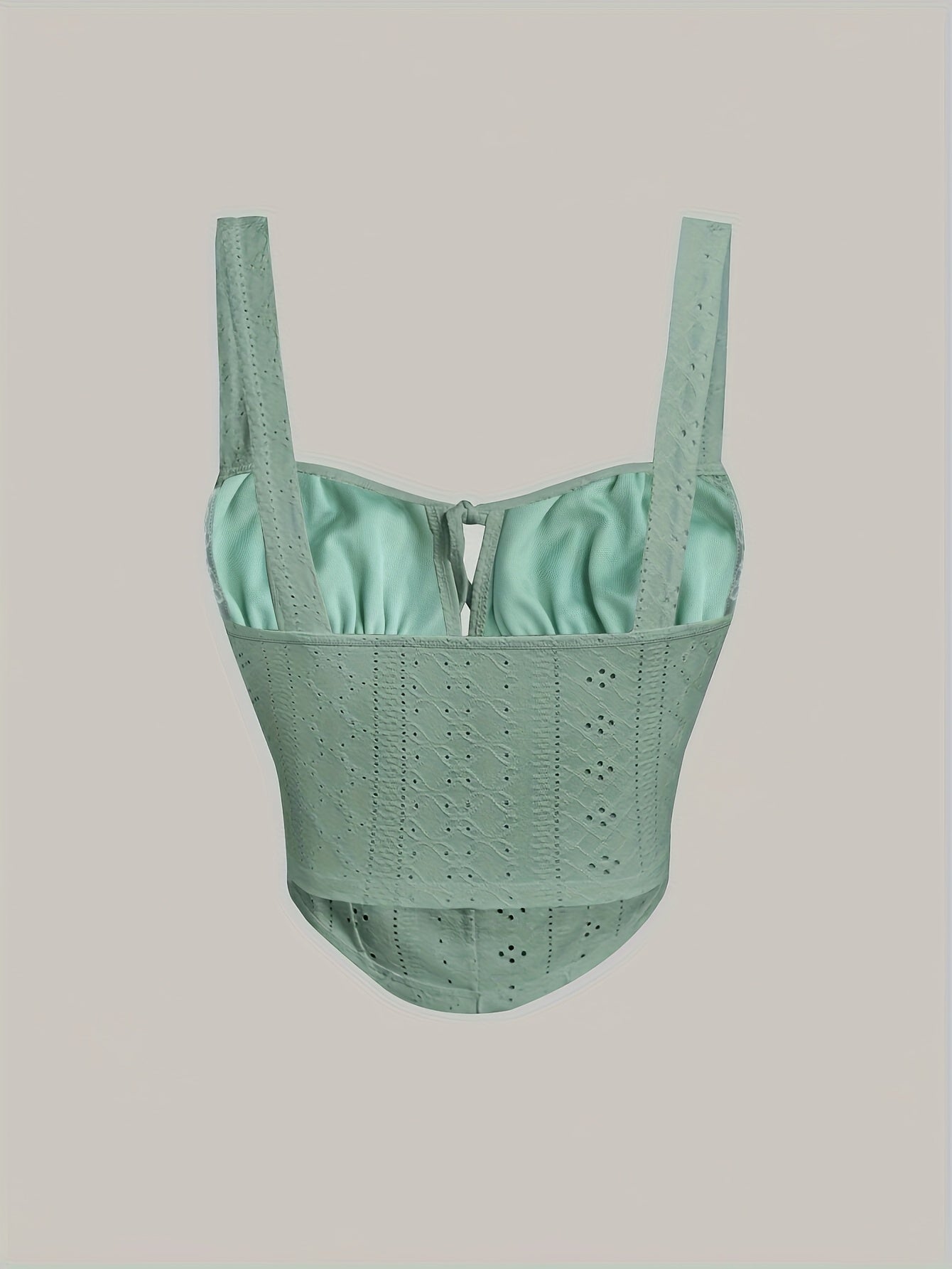 Women's Bustier Top with Broderie Anglaise and Lacing – Fashionable Summer Corset for Casual Wear and Parties