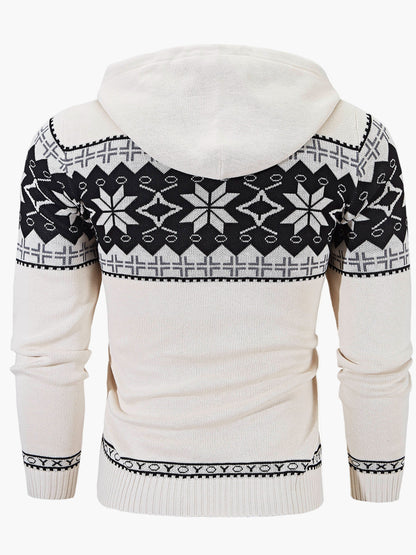 Men's hoodie with Scandinavian Christmas pattern – casual winter hoodie