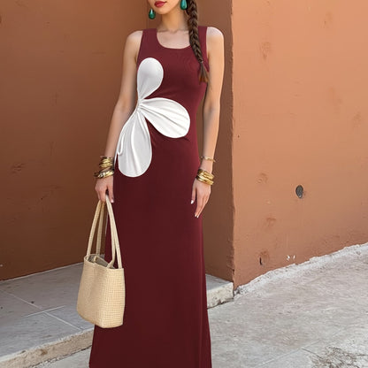 Women's Bodycon Dress with Cut-Out and Floral Design – Summer Party & Casual Style