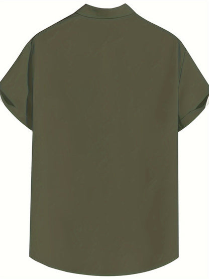 Men's Short Sleeve Bowling Shirt Regular Fit – Retro Casual Style for Everyday & Summer
