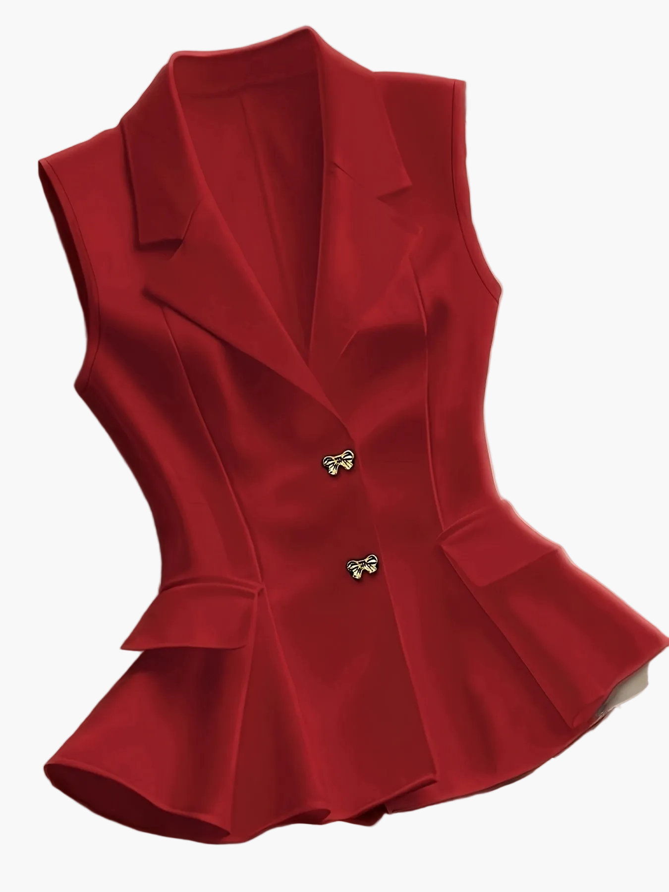 Women's Elegant Sleeveless Vest with Waist Shaping and Peplum for Business and Casual Wear