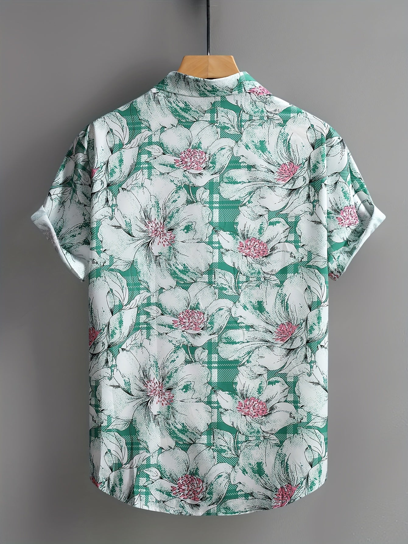 Men's Short-Sleeve Casual Shirt with Modern Floral Pattern – Casual Resort Shirt for Summer & Vacation